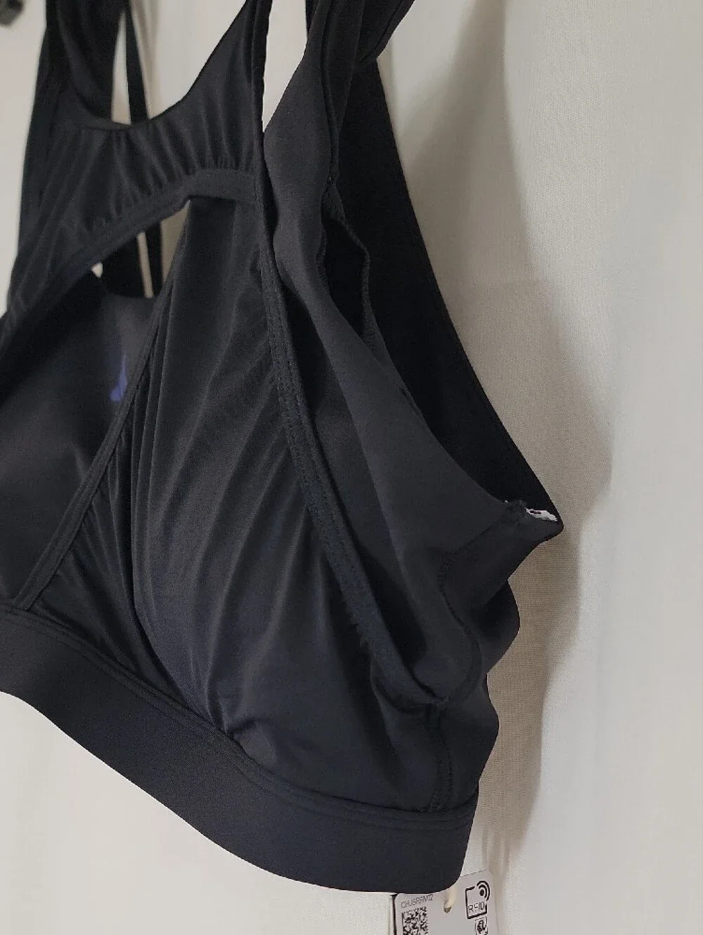 adidas Black Sports Bra with Blue Logo - Medium Support